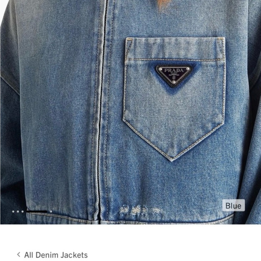 Prada Blue Cropped Denim Jacket - Picture 3 of 13